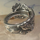 Rose spoon ring size 7.50 adjustable flower floral sterling silver band