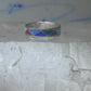 Vintage Sterling Silver Rough Reconstituted Multi Stone Geometric Band Signed R Size 9 925
