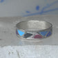 Vintage Sterling Silver Rough Reconstituted Multi Stone Geometric Band Signed R Size 9 925