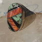 Navajo ring turquoise coral band size 10 sterling silver women men