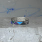Vintage Sterling Silver Rough Reconstituted Multi Stone Geometric Band Signed R Size 9 925