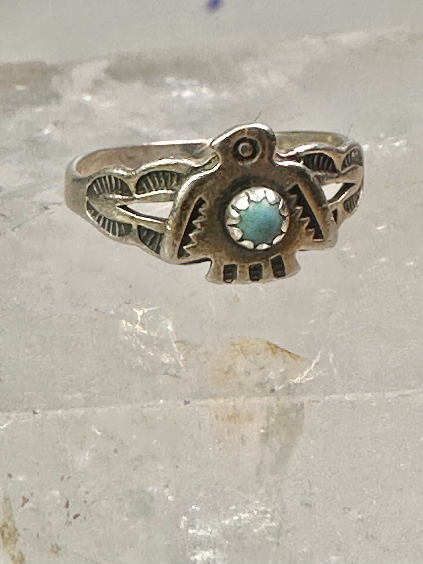 Phoenix ring Bell Trading Post band turquoise size 4 sterling silver women girls
