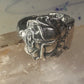 Rose spoon ring size 7.50 adjustable flower floral sterling silver band