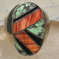 Navajo ring turquoise coral band size 10 sterling silver women men
