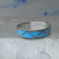 Vintage Sterling Silver Rough Reconstituted Turquoise Geometric Band Signed R Size 7.25 7.50 925
