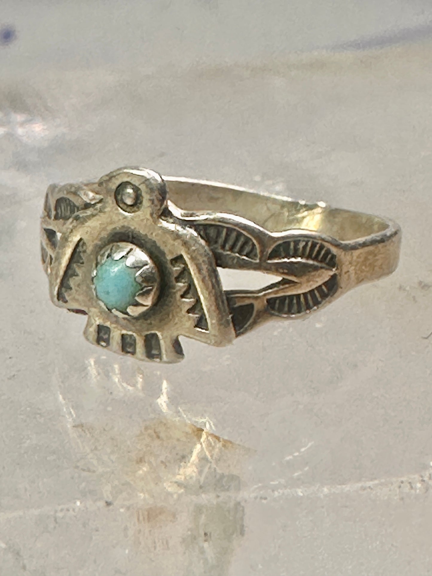 Phoenix ring Bell Trading Post band turquoise size 4 sterling silver women girls