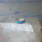 Vintage Sterling Silver Rough Reconstituted Turquoise Geometric Band Signed R Size 7.25 7.50 925