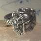 Rose spoon ring size 7.50 adjustable flower floral sterling silver band