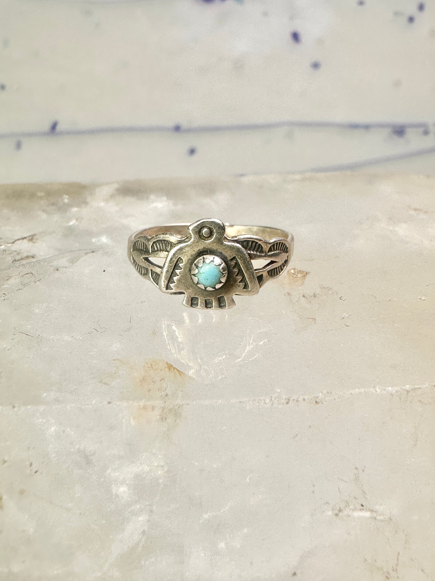 Phoenix ring Bell Trading Post band turquoise size 4 sterling silver women girls
