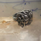 Rose spoon ring size 7.50 adjustable flower floral sterling silver band