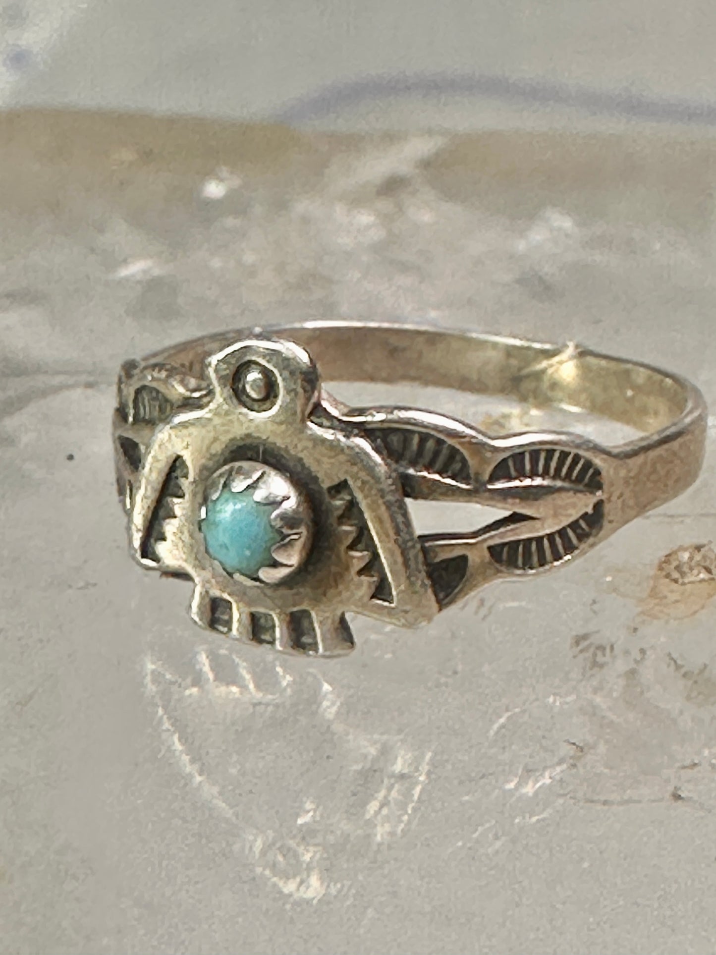 Phoenix ring Bell Trading Post band turquoise size 4 sterling silver women girls