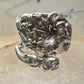 Lily spoon ring size 7.50 adjustable flower floral sterling silver band