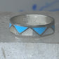 Vintage Sterling Silver Reconstituted Turquoise Mother of Pearl Band Signed R Size 8.25 8.50 925