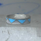 Vintage Sterling Silver Reconstituted Turquoise Mother of Pearl Band Signed R Size 8.25 8.50 925