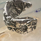 Lily spoon ring size 7.50 adjustable flower floral sterling silver band