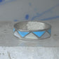 Vintage Sterling Silver Reconstituted Turquoise Mother of Pearl Band Signed R Size 8.25 8.50 925