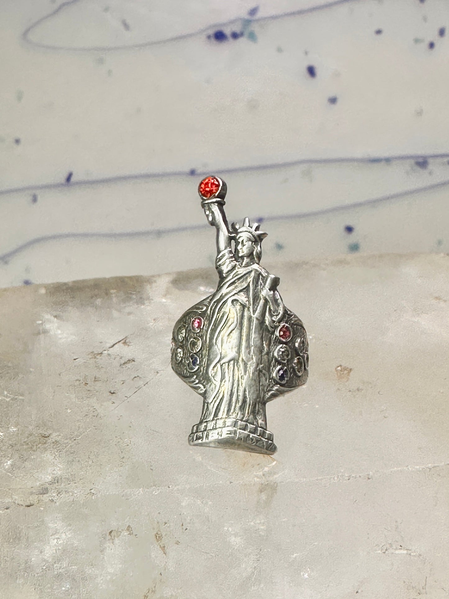 Statue of Liberty ring 1930's July 4rth size 2.5 pinky sterling silver women girls