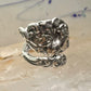 Lily spoon ring size 7.50 adjustable flower floral sterling silver band