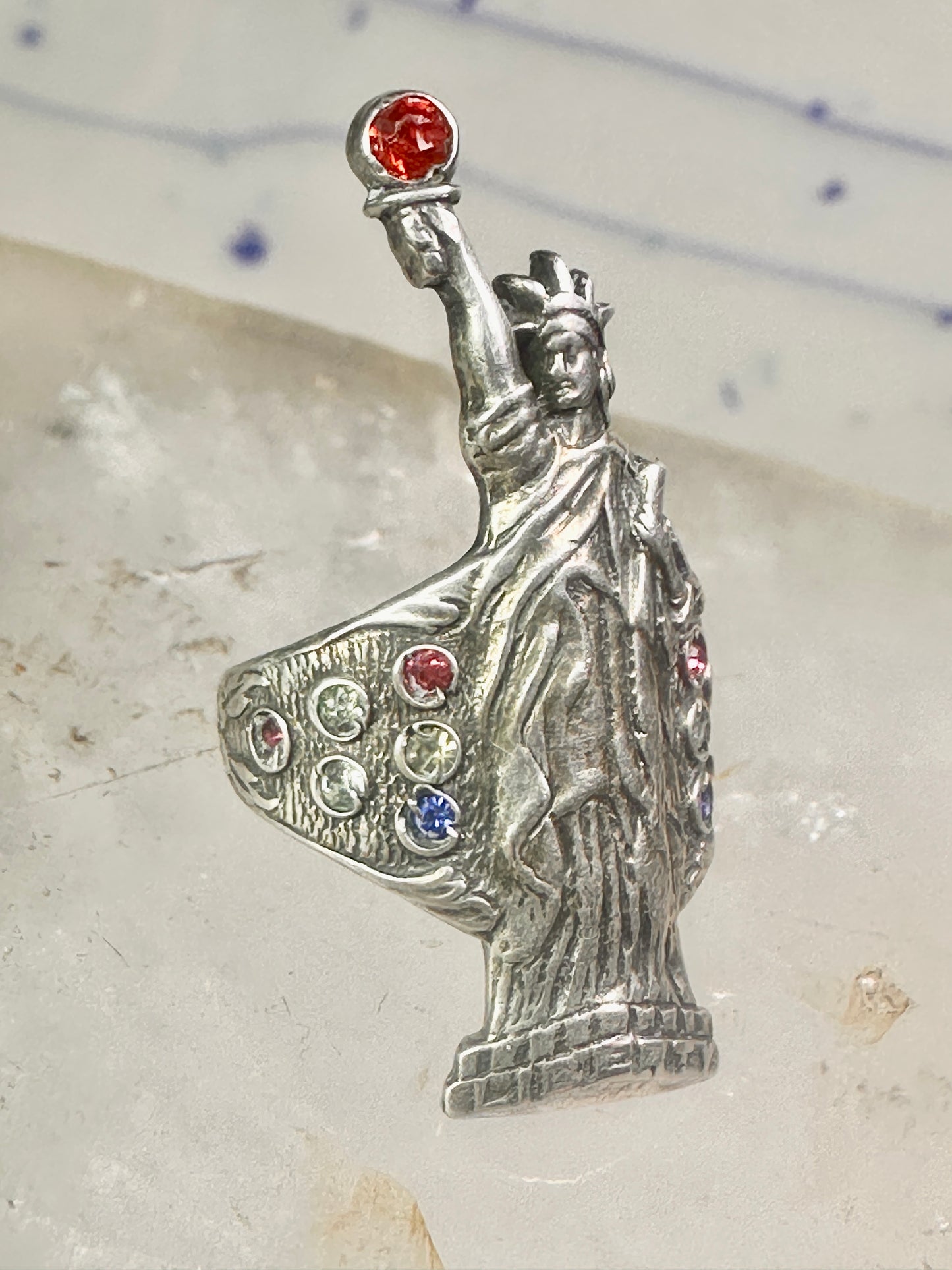 Statue of Liberty ring 1930's July 4rth size 2.5 pinky sterling silver women girls