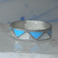 Vintage Sterling Silver Reconstituted Turquoise Mother of Pearl Band Signed R Size 8.25 8.50 925