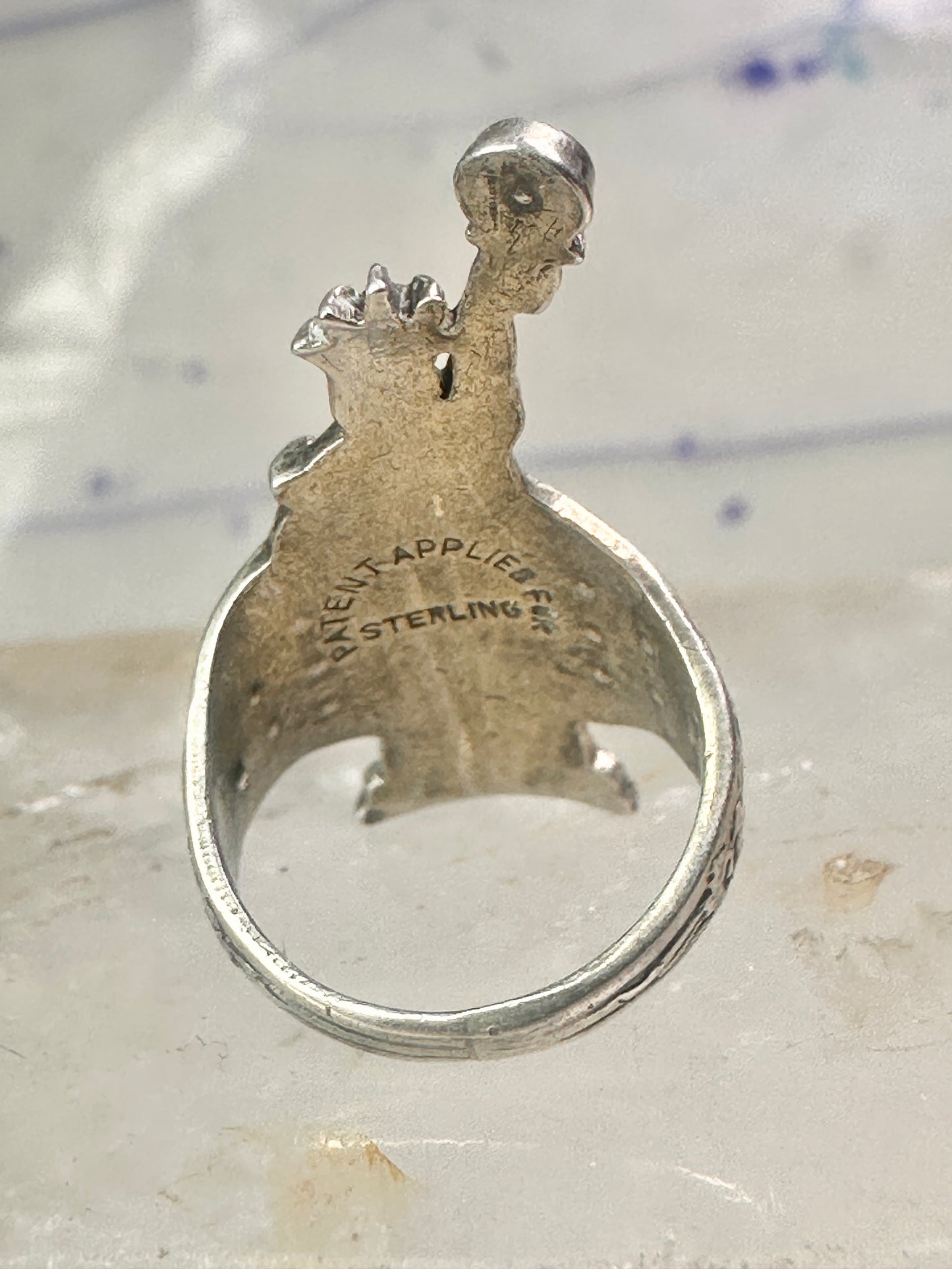 Statue of Liberty ring 1930's July 4rth size 2.5 pinky sterling silver women girls