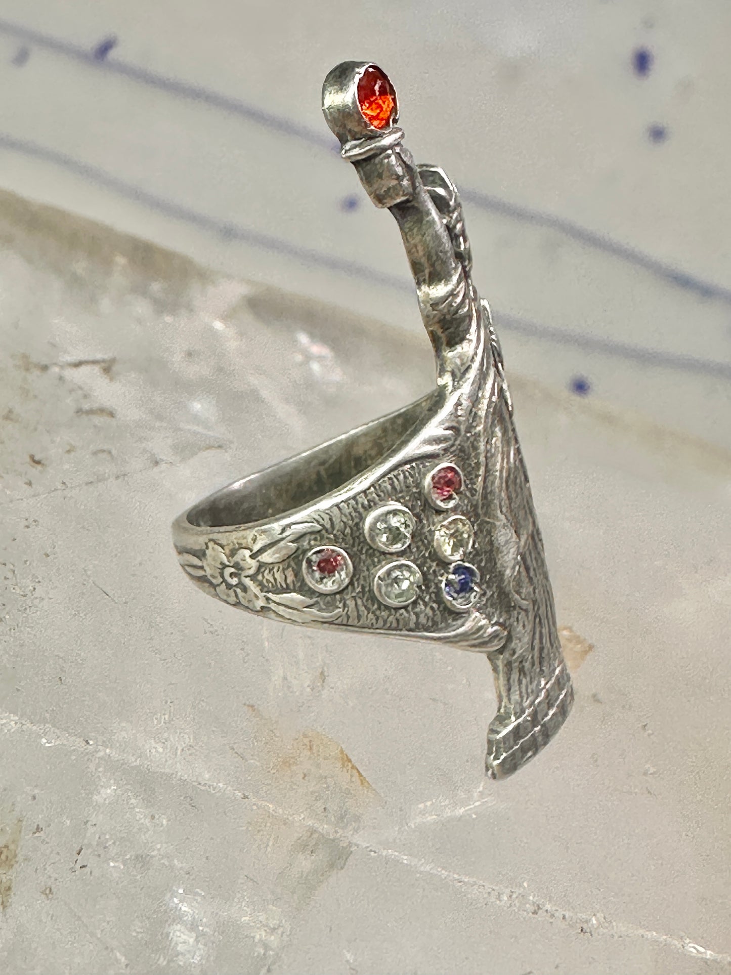 Statue of Liberty ring 1930's July 4rth size 2.5 pinky sterling silver women girls