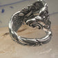 Lily spoon ring size 7.50 adjustable flower floral sterling silver band