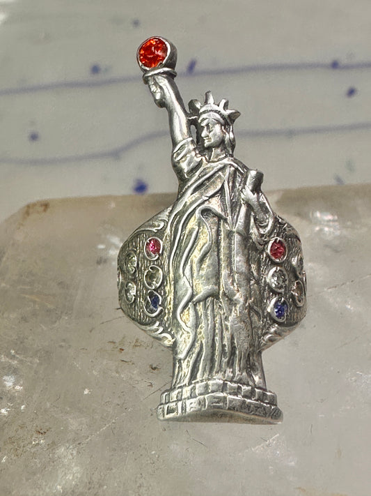 Statue of Liberty ring 1930's July 4rth size 2.5 pinky sterling silver women girls