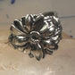 Sunflower spoon ring size 7.50 adjustable flower floral sterling silver band