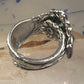 Sunflower spoon ring size 7.50 adjustable flower floral sterling silver band