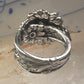 Sunflower spoon ring size 7.50 adjustable flower floral sterling silver band