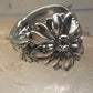 Sunflower spoon ring size 7.50 adjustable flower floral sterling silver band