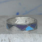 Vintage Sterling Silver Rough Reconstituted Multi Stone Geometric Band Size 8 925