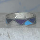 Vintage Sterling Silver Rough Reconstituted Multi Stone Geometric Band Size 8 925
