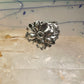 Sunflower spoon ring size 7.50 adjustable flower floral sterling silver band