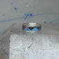 Vintage Sterling Silver Rough Reconstituted Multi Stone Geometric Band Size 8 925