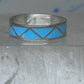Vintage Sterling Silver Rough Reconstituted Turquoise Geometric Band Size 8.50 8.75 925