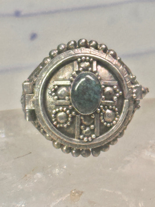Poison ring size 7 religious cross stone sterling silver women girls