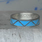 Vintage Sterling Silver Rough Reconstituted Turquoise Geometric Band Size 8.50 8.75 925
