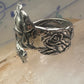 Rose spoon ring size 7 adjustable flower floral sterling silver band