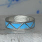 Vintage Sterling Silver Rough Reconstituted Turquoise Geometric Band Size 8.50 8.75 925