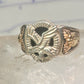 Eagle ring Black Hills Gold w leaves onyx size 12 sterling silver women men