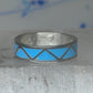 Vintage Sterling Silver Rough Reconstituted Turquoise Geometric Band Size 8.50 8.75 925