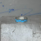 Vintage Sterling Silver Rough Reconstituted Turquoise Geometric Band Size 8.25 925