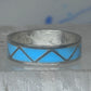 Vintage Sterling Silver Rough Reconstituted Turquoise Geometric Band Size 8.50 8.75 925