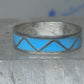 Vintage Sterling Silver Rough Reconstituted Turquoise Geometric Band Size 8.25 925