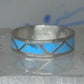 Vintage Sterling Silver Rough Reconstituted Turquoise Geometric Band Size 8.25 925