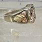 Eagle ring Black Hills Gold w leaves onyx size 12 sterling silver women men