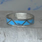 Vintage Sterling Silver Rough Reconstituted Turquoise Geometric Band Size 8.25 925