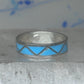 Vintage Sterling Silver Rough Reconstituted Turquoise Geometric Band Size 8.25 925
